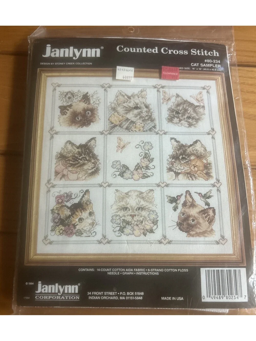 Lot of 2 Janlynn Counted Cross Stitch Kits Cat Sampler & Sisters By Heart NEW!!!